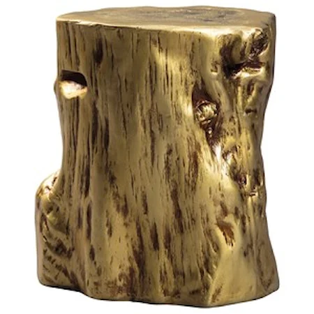 Gold Tree Stump Accent Table